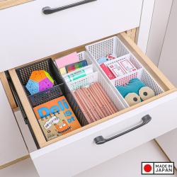 Rổ chữ nhật đựng đồ 03 ngăn, vách rời size XL-màu trắng_3