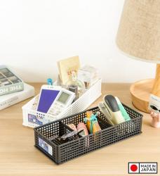 Rổ chữ nhật đựng đồ 03 ngăn, vách rời size XL-màu trắng_9