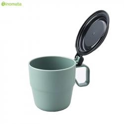 Cốc uống nước có nắp Inomata 360ml - Màu xanh_11