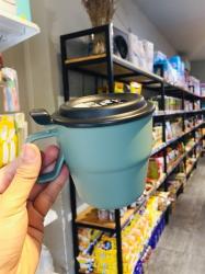 Cốc uống nước có nắp Inomata 360ml - Màu xanh_9