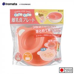 Bộ bát ăn dặm chia ngăn Inomata Paku - Màu hồng_13
