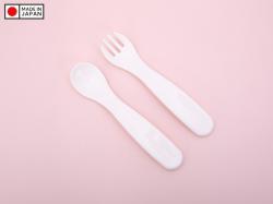 Set thìa nĩa nhựa cho bé Inomata Alku_4