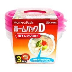 Bộ 3 hộp thực phẩm tròn Nakaya Home Pack 250ml - Nắp hồng_3
