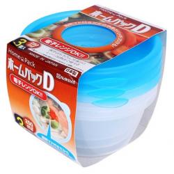 Bộ 3 hộp thực phẩm tròn Nakaya Home Pack 250ml - Nắp xanh_2