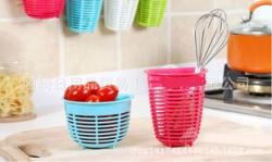 Giỏ treo tiện ích có núm hít chân không - Màu hồng_4