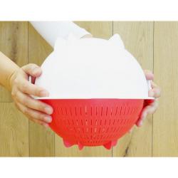 Rổ nhựa đa năng tròn 2 lớp màu đỏ_8