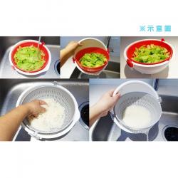 Rổ nhựa đa năng tròn 2 lớp màu đỏ_9