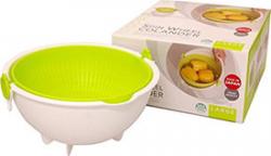 Rổ nhựa đa năng tròn 2 lớp màu xanh_11