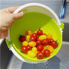 Rổ nhựa đa năng tròn 2 lớp màu xanh_8