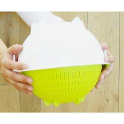 Rổ nhựa đa năng tròn 2 lớp màu xanh_9