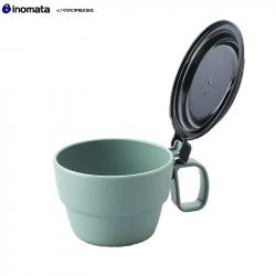 Cốc súp có nắp Inomata 300ml - Màu xanh_6