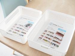 Rổ nhựa đa dụng Inomata size A4 - Màu trắng_4