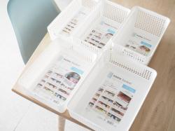 Rổ nhựa đa dụng Inomata size L - Màu trắng_6