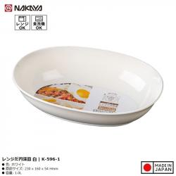 Đĩa bầu dục sâu lòng màu trắng 1.0L_A