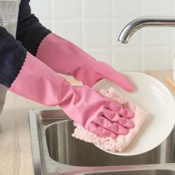 Găng tay cao su tự nhiên Dunlop hồng - size M_10