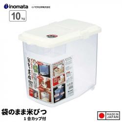 Thùng gạo có bánh xe, kèm cốc đong Inomata 10kg_8