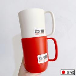 Cốc nhựa có quai dáng cao 350ml - Màu đỏ_5