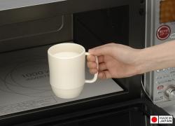 Cốc nhựa có quai dáng cao 350ml - Màu trắng_4