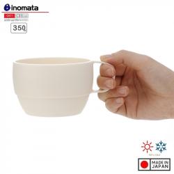 Cốc nhựa có quai dáng thấp 350ml - Màu trắng_8