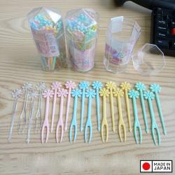 Hộp 20 dĩa ăn trái cây hình hoa Nhật Bản_3