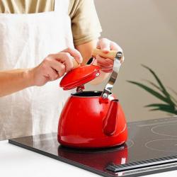 Ấm đun nước bếp từ phong cách Decor Pearl Metal Clevia 2.5L - Đỏ_4