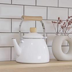 Ấm đun nước bếp từ phong cách Decor Pearl Metal Clevia 2.5L - Trắng_2