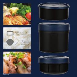 Cà Men / hộp cơm giữ nhiệt 3 ngăn Pearl Metal Octas 22_3