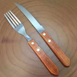 Bộ dao & nĩa inox Echo - Cán gỗ_2