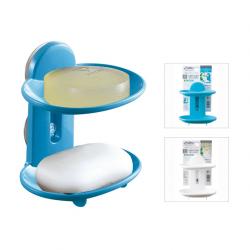 Giá đựng xà bông 2 tầng Ag+ Jabu - Màu xanh_3