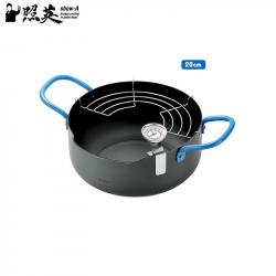 Bộ nồi chiên dầu đáy từ kèm khay ráo dầu, nhiệt kế Show-A 20cm_2