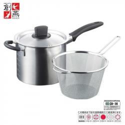 Bộ nồi xửng hấp inox có tay cầm Tsubame 18cm_3