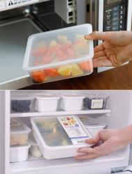 Hộp bảo quản thực phẩm vuông Nakaya 930m - trắng sữa_4