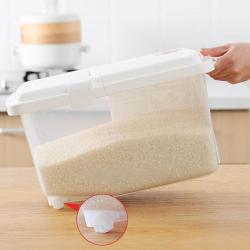 Thùng gạo có bánh xe, kèm cốc đong Inomata 5kg_3